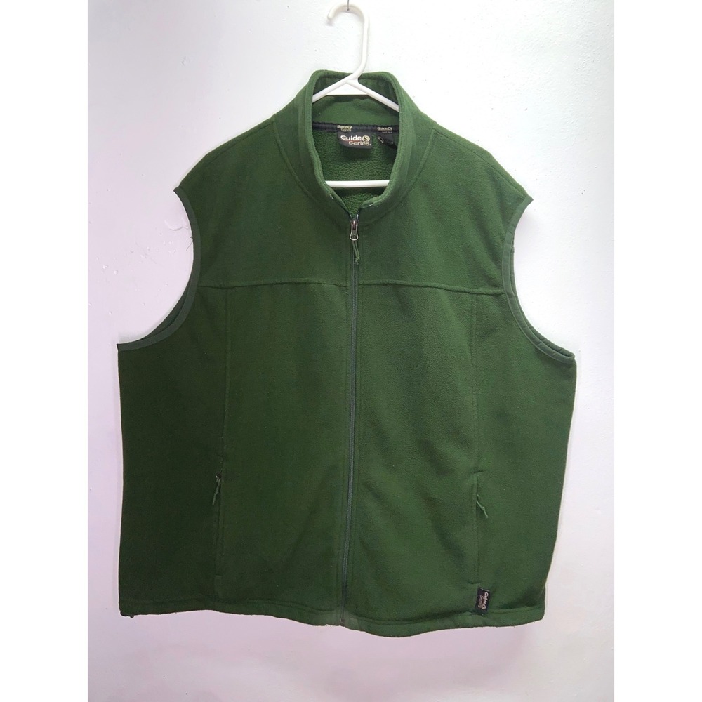 Gander Mountain Guide Series Mens 2XL Forest Green Fleece Full Zip Vest Outdoor